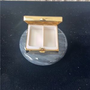 Elegant brand new marble base with brass box on top.  Truly a stunning piece.